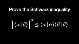 Proving the Schwarz inequality |⟨𝛼|𝛽⟩|² ≤ ⟨𝛼|𝛼⟩⟨𝛽|𝛽⟩ (Quantum Mechanics)