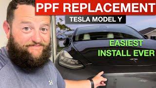 Tesla Model Y - Easiest DIY PPF for Front Bumper (Replacing Damaged PPF From #hondabump)