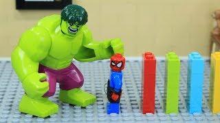 [Brick Creation #6] Lego Hulk vs Spider Man Building Domino