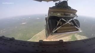 Как сбрасывают Humvee на парашюте с Boeing C-17