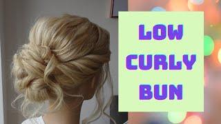 How to do a low curly bun hair tutorial