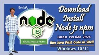 How to Download and Install Nodejs Npm On Windows 10 l 11 Latest 2024