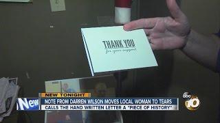 Note from former Ferguson officer Darren Wilson moves local woman to tears