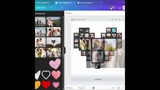 How to use our heart collage custom Canva photo frames #canva #tutorial #design #art #etsyfinds