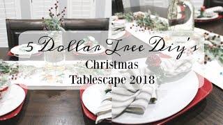 5 DOLLAR TREE DIY'S | CHRISTMAS TABLESCAPE 2018