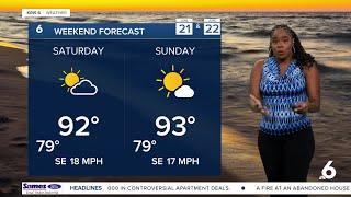 FIRST WEEKEND OF THE SUMMER: Warm and some showers