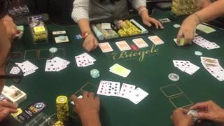 $10 Chinese Poker - "Full House, Trips, Trips" @ Bicycle Casino