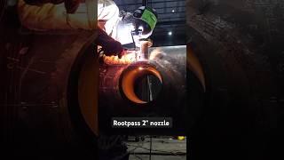 Rootpass 2" set in nozzle gtaw #welding #engineering #exchanger