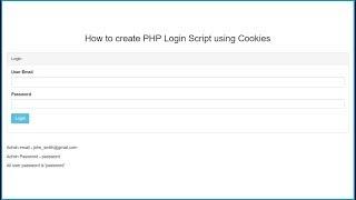 How to Make PHP Login Logout Script using Cookies