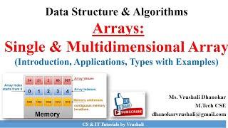 DSA 1.4 Arrays: Single & Multidimensional Array with Examples