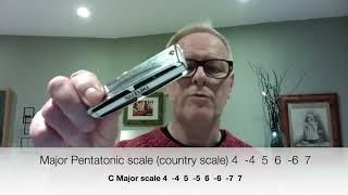 Easy harmonica lesson, learning the major pentatonic or country scale