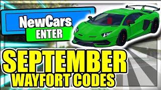 (SEPTEMBER 2020) ALL NEW *CAR* UPDATE CODES! Wayfort Roblox