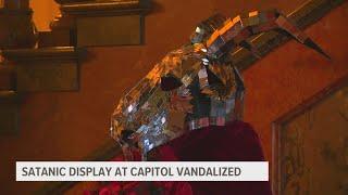 Satanic Temple's display at Iowa Capitol vandalized