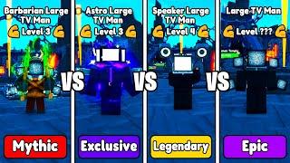 BARBARIAN vs ASTRO vs SPEAKER vs LARGE TV MAN  ENDLESS MODE  - Toilet Tower Defense