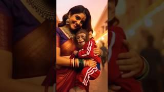 Women Feed milk monkey  #reels #cartoon #3danimation #funny #ai #shortsfeed #shorts #monkey