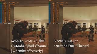 E5-2690 vs i9-9900k   1866mhz DDR3 vs 3200mhz DDR4 Quad vs Dual Channel