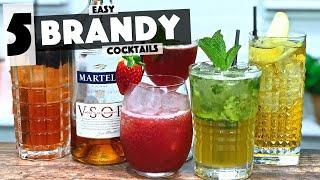 5 Easy BRANDY Cocktails to make at Home | Steve the Barman