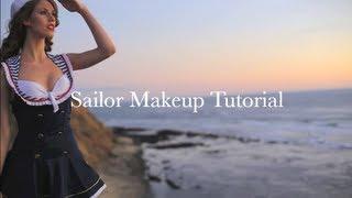 Drugstore Halloween Makeup Tutorial! Vintage/Pin Up Sailor! DiamondsAndHeels14 Cassandra Bankson