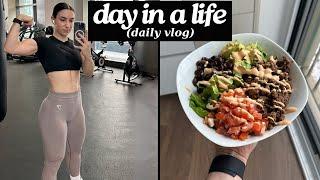 DAY IN A LIFE VLOG | glutes + hamstrings workout, hair talk, food and more