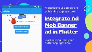 AdMob Banner Ad in Flutter || Monetize your flutter app || Flutter Admob Monetization with Banner Ad