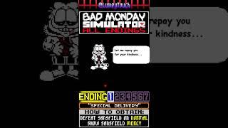 Undertale Fangame - Sansfield Defeated! - Bad Monday Simulator All Endings (1/7)  #shorts