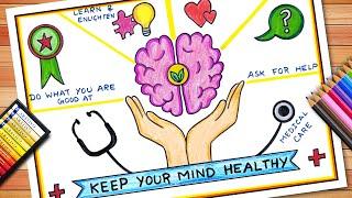 World Mental Health Day Drawing | World Mental Health Day Poster | Mental Health Day Easy Drawing