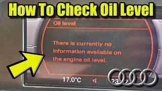 Audi Oil Level Not Reading - How To DIY Check