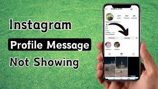 instagram profile message option not showing / instagram id message not showing