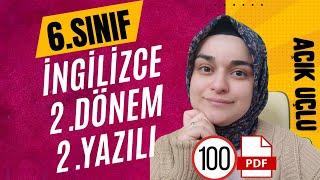 6.Sınıf İngilizce | 2.Dönem 2.Yazılı Soruları | SIFIRDAN 100 AL