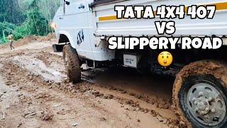 Tata 407 4x4 mini truck offroading in worst road condition | Best tata 4x4 truck