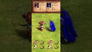 Elite Shotel Warrior vs Elite Teutonic Knight (AoE2) #Shorts