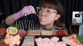 치즈처럼 늘어나는 홍어애(홍어회) Mukbang eating show