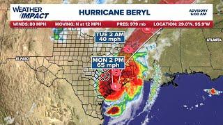 Tracking Beryl as it impacts southeast, Central Texas | Livestream