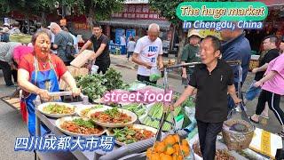 China’s rare baba banquet, food grabbing scene, street food/Chengdu Market/4k