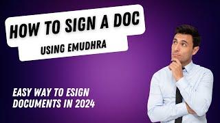 How to Sign a document using eMudhra