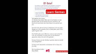 B1 Deutsch schreiben Prüfung | Schriftlich Prüfung | Brief | Bestellung | Problem Write a German
