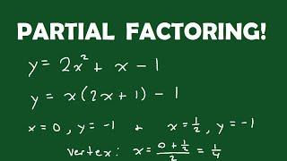 Partial Factoring to Find the Vertex