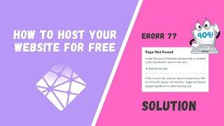 How to host websites on netlify for Free |  netlify page not found erorr solution