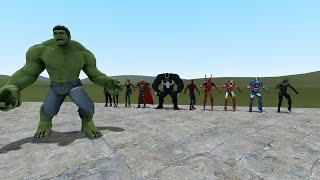 HULK VS MARVEL HEROES!!!! Garrys Mod Sand Box