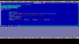 Program to add 3 numbers in Turbo C++ (Practical Implementation)