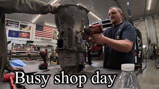 Dodge Ram transmission issues, wheel loader a/c diagnosis and welding repair makes for a busy day!