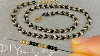 Simple Seed Bead Necklace: Seed Bead Jewelry Making Tutorials for Beginners