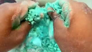 Green & purple dyed crunchy gym chalk | Edited by ChalkXtreme | pt 1/10 of @lunachan5737