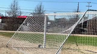 A Deer in a Soccer Field Complex