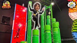 Ryan try the world's tallest obstacle course!