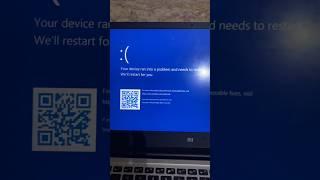 Your device ran into a problem and needs to restart Windows 10/11 | Blue Screen Error #shorts