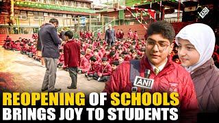 Reopening of schools bring joy to students after three-months of long winter vacation in Srinagar