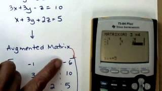 Solving a 3X3 System of equations on a calculator