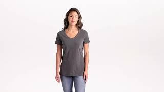 Port & Company® Ladies Beach Wash® Garment-Dyed V-Neck Tee LPC099V