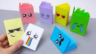 DIY Kawaii notebook of 1 sheet of paper | DIY MINI NOTEBOOKS WITHOUT GLUE